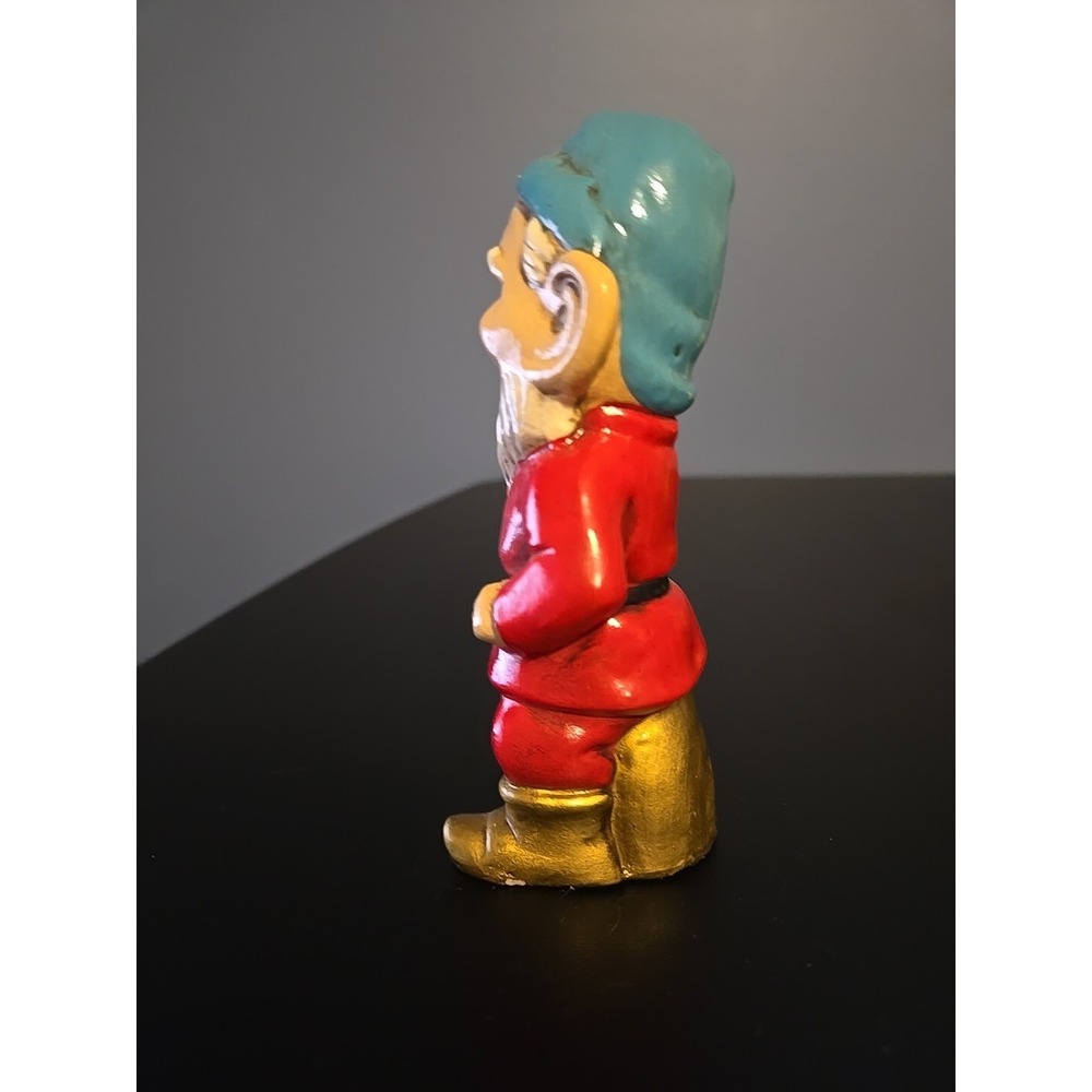Vintage Elf Gnome Dwarf w/Pipe Paper Mache Figurine Japan Handpainted 5" MCM - Picture 5 of 9